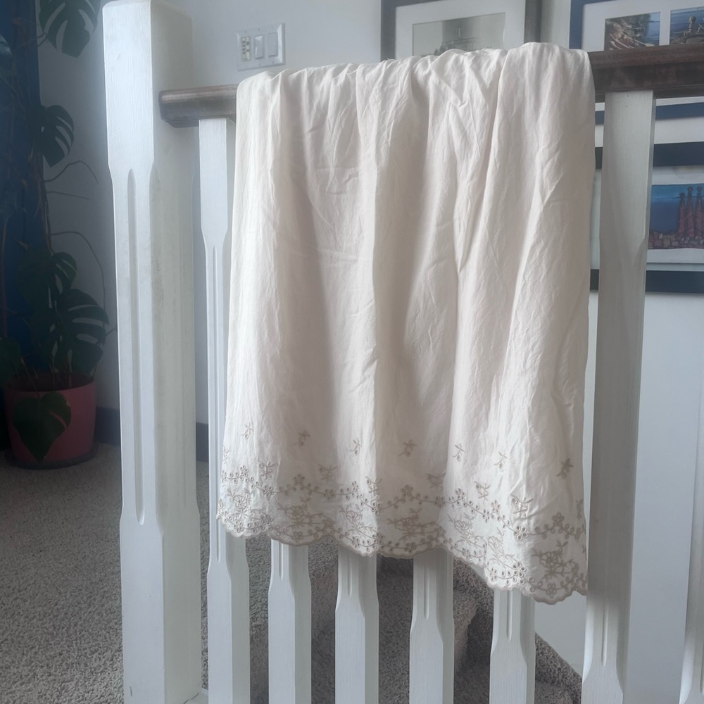 Reformation Cream Mini Dress with Eyelet Trim - Picture 8 of 10